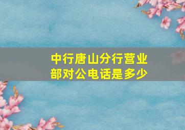 中行唐山分行营业部对公电话是多少