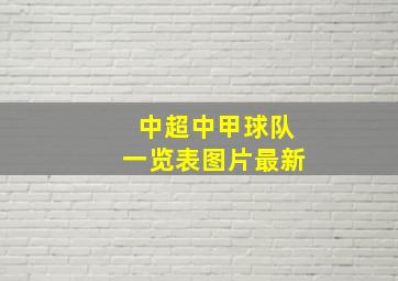 中超中甲球队一览表图片最新