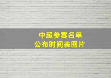 中超参赛名单公布时间表图片