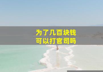 为了几百块钱可以打官司吗