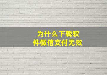 为什么下载软件微信支付无效