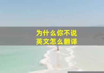 为什么你不说英文怎么翻译