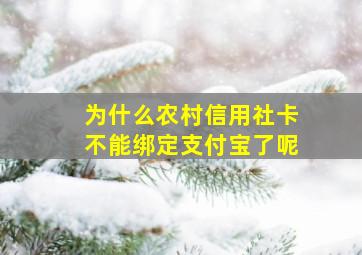 为什么农村信用社卡不能绑定支付宝了呢