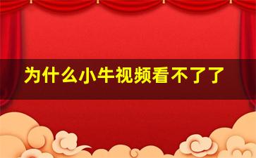 为什么小牛视频看不了了