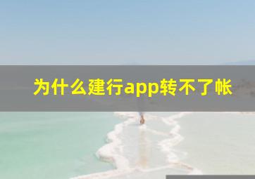 为什么建行app转不了帐