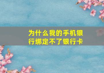 为什么我的手机银行绑定不了银行卡