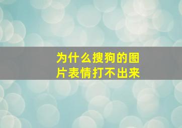 为什么搜狗的图片表情打不出来