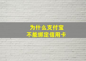 为什么支付宝不能绑定信用卡