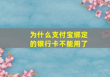 为什么支付宝绑定的银行卡不能用了