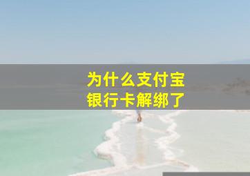 为什么支付宝银行卡解绑了