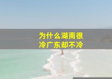 为什么湖南很冷广东却不冷