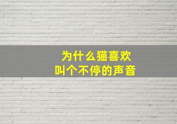 为什么猫喜欢叫个不停的声音