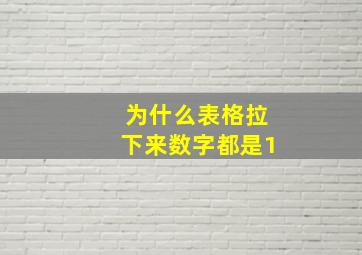 为什么表格拉下来数字都是1