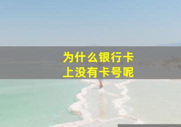 为什么银行卡上没有卡号呢