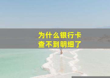 为什么银行卡查不到明细了