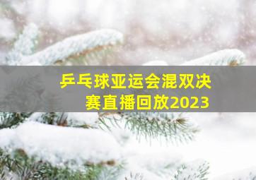 乒乓球亚运会混双决赛直播回放2023