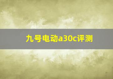 九号电动a30c评测