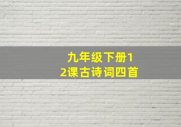 九年级下册12课古诗词四首