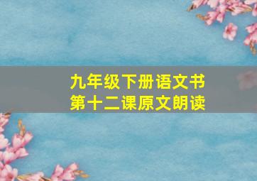 九年级下册语文书第十二课原文朗读