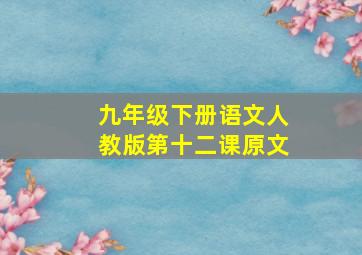 九年级下册语文人教版第十二课原文