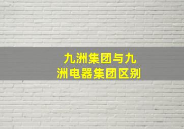 九洲集团与九洲电器集团区别