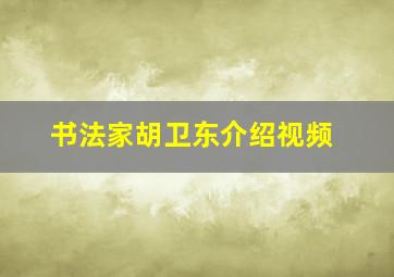 书法家胡卫东介绍视频