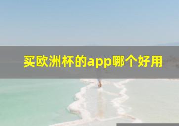 买欧洲杯的app哪个好用