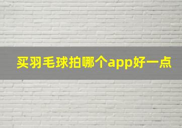 买羽毛球拍哪个app好一点