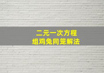 二元一次方程组鸡兔同笼解法