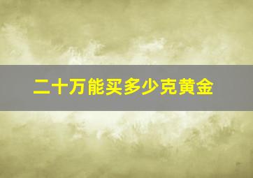 二十万能买多少克黄金