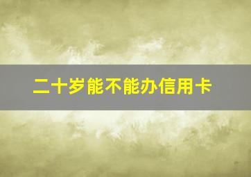 二十岁能不能办信用卡