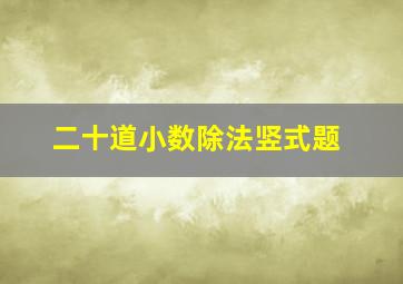 二十道小数除法竖式题