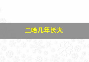 二哈几年长大