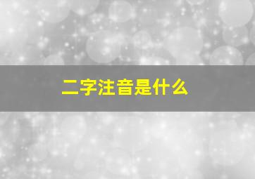 二字注音是什么