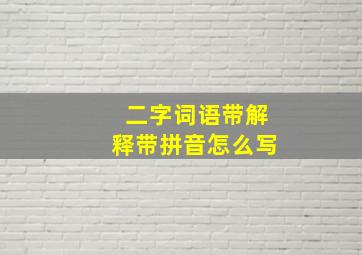 二字词语带解释带拼音怎么写