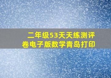 二年级53天天练测评卷电子版数学青岛打印