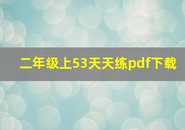 二年级上53天天练pdf下载