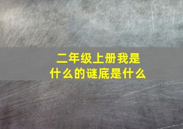 二年级上册我是什么的谜底是什么