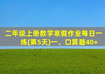 二年级上册数学寒假作业每日一练(第5天)一、口算题40+