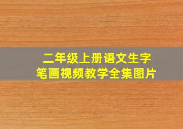 二年级上册语文生字笔画视频教学全集图片