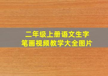 二年级上册语文生字笔画视频教学大全图片