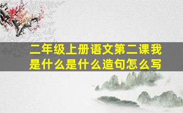 二年级上册语文第二课我是什么是什么造句怎么写