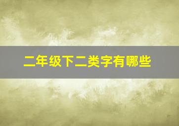 二年级下二类字有哪些