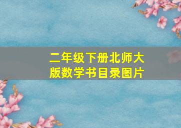 二年级下册北师大版数学书目录图片