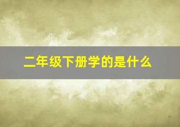 二年级下册学的是什么