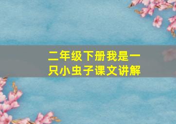 二年级下册我是一只小虫子课文讲解