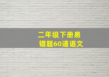 二年级下册易错题60道语文