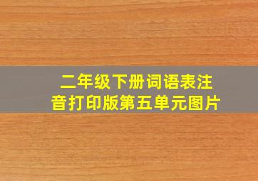 二年级下册词语表注音打印版第五单元图片