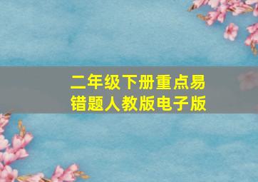 二年级下册重点易错题人教版电子版