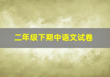 二年级下期中语文试卷